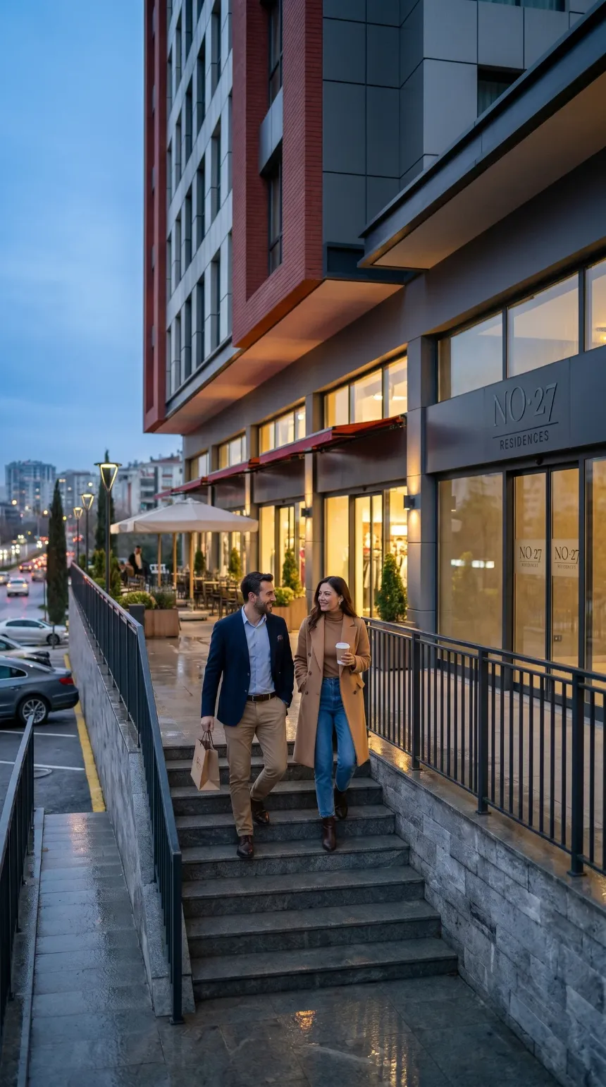 NO 27 Residences cadde yaşamı ve giriş